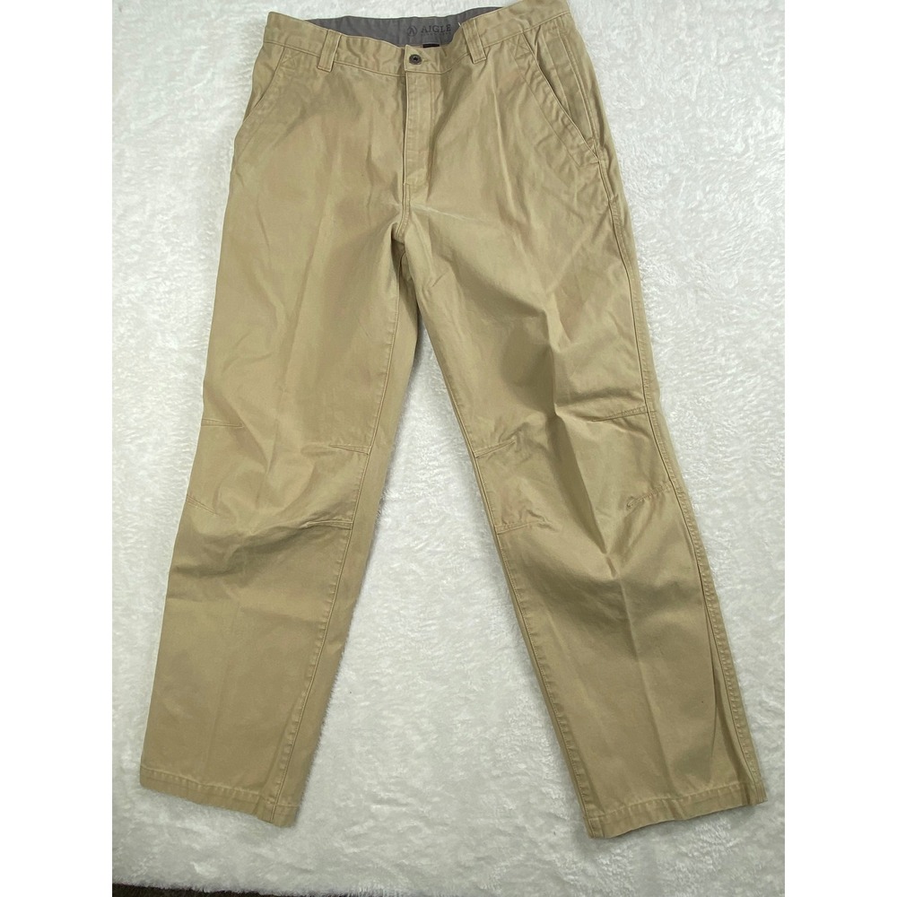 Aigle Cotton‎ 5 Pocket Pants Work Utility Khaki Trousers Mens Size 36x32